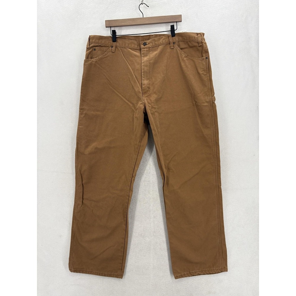 Dickies Carpenter Pants Mens 44x32 Brown Canvas Relaxed Fit Workwear Utility Y2K